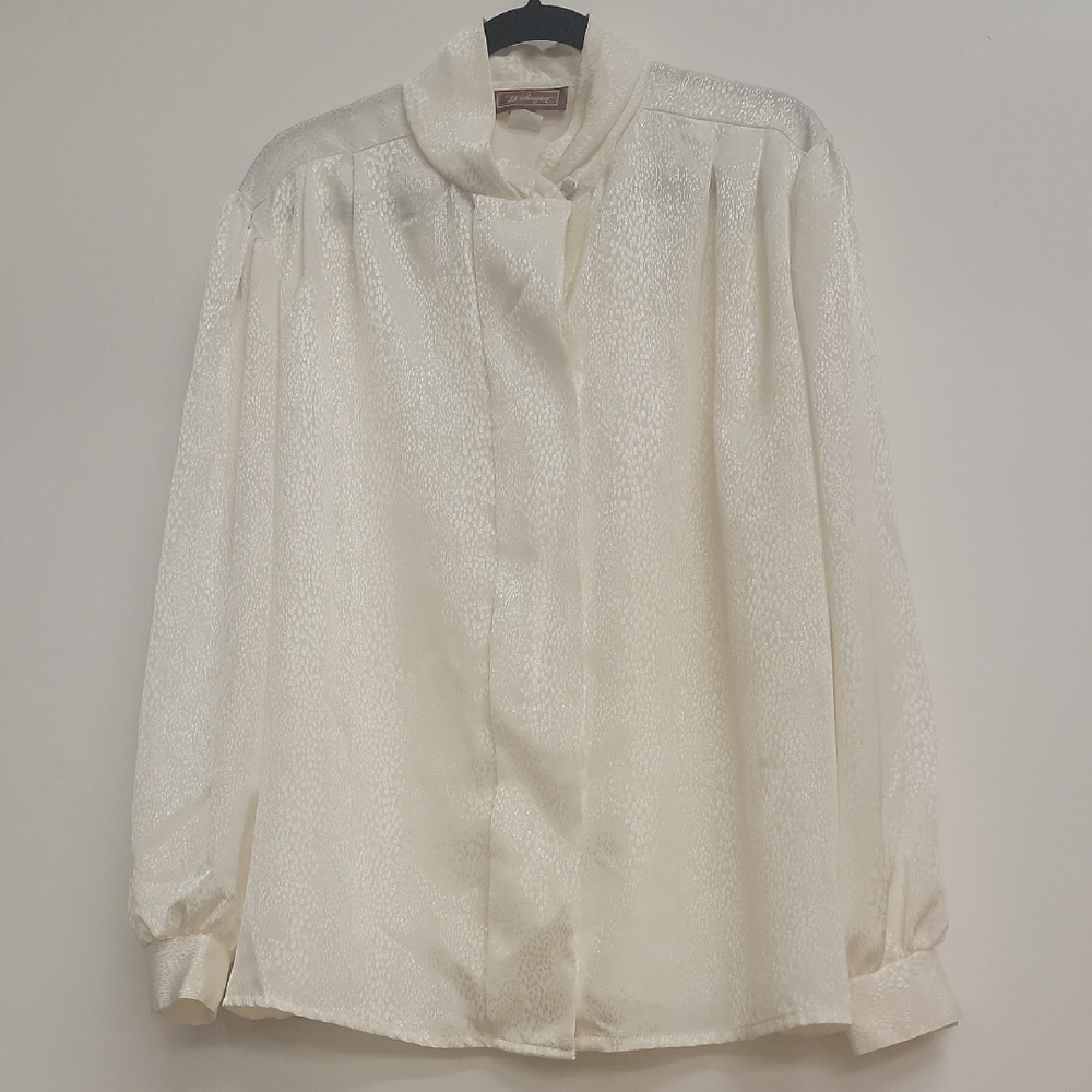 Worthington Ivory Jaquard Patterned Blouse